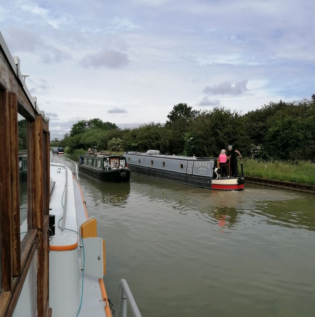 Passing canal boats